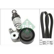 Multi-V-belt set with tensioner MAZDA 3. 3-HATCHBACK. 6. 6-KOMBI. CX-3. CX-5 2.0 11.11- - INA-529043110