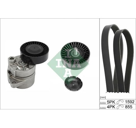 V-belts set with rollers KIA BONGO. CARNIVAL I. CARNIVAL II. CARNIVAL III. K2900 2.9D 08.99- - INA-529043910