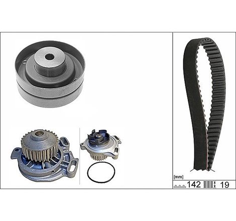 Set de distributie curea  intinzator  pompa de apa AUDI 100 C3. 200 C3. 80 B4. 90 B3. CABRIOLET B3. COUPE B3. QUATTRO 2.0-2.3 07