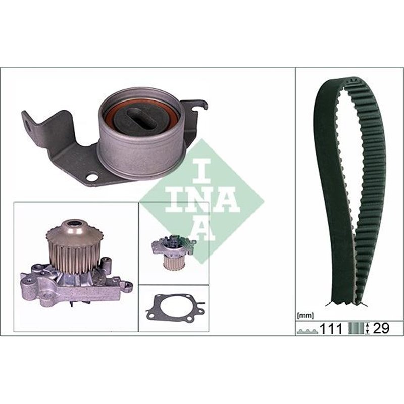 Set de distributie curea  intinzator  pompa de apa VOLVO S40 I. MITSUBISHI CARISMA 1.6-1.8 05.95-06.06 - INA-530030230