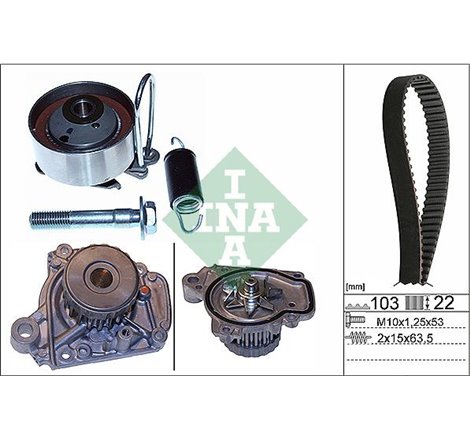 Set de distributie curea  intinzator  pompa de apa HONDA CIVIC VII. LOGO 1.3-1.4 03.99-09.05 - INA-530050531