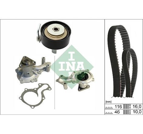 Set de distributie curea  intinzator  pompa de apa FORD B-MAX. C-MAX II. ECOSPORT. FIESTA VI. FIESTA VII. FOCUS III. FOCUS III-H