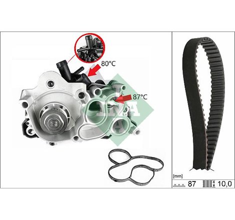 Set de distributie curea  intinzator  pompa de apa AUDI A3. VW GOLF VII. PASSAT B8 1.4H 05.14- - INA-530076130