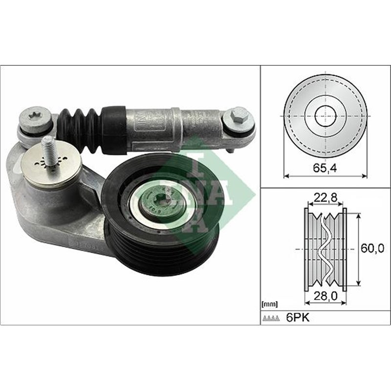 Multi-V belt tensioner LAND ROVER DISCOVERY SPORT. DISCOVERY V. FREELANDER 2. RANGE ROVER EVOQUE 2.0 06.11- - INA-534059510