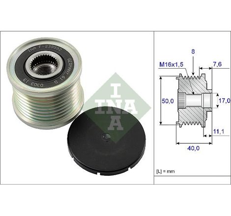 Rulita alternator MERCEDES E W211. GL X164. M W164. S W221. V221 4.0D 01.06-12.13 - INA-535011910
