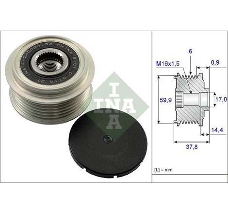Rulita alternator HYUNDAI IX35. SONATA V. SONATA VI. KIA CARENS III. CERATO I. CERATO II. MAGENTIS II. OPTIMA. SPORTAGE III 2.0-