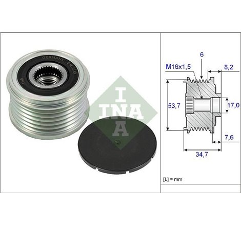 Rulita alternator OPEL MERIVA B 1.4-1.4LPG 06.10-03.17 - INA-535022410