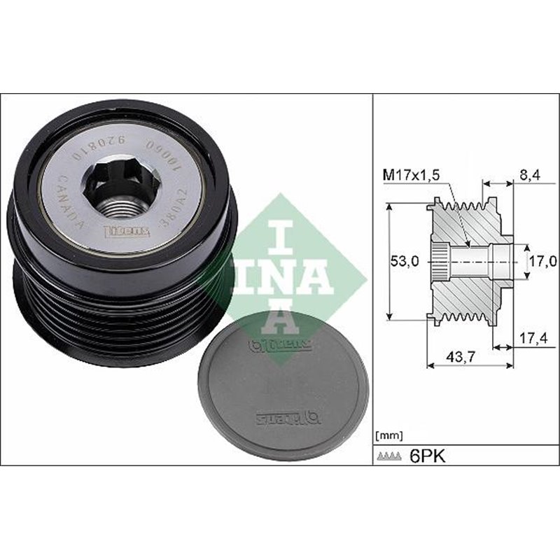 Rulita alternator CHRYSLER 200. SEBRING. DODGE AVENGER. CALIBER. JOURNEY. FIAT FREEMONT. JEEP COMPASS. PATRIOT. LANCIA FLAVIA 1.