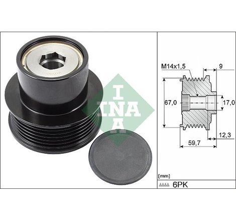 Rulita alternator CITROEN C1. C1 II. PEUGEOT 107. 108. TOYOTA AYGO. AYGO X. YARIS. YARIS-VIOS. YARIS-HATCHBACK 1.0-1.0LPG 06.05-
