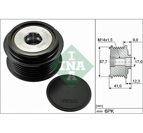 Rulita alternator CADILLAC SRX. JAGUAR S-TYPE II. XJ. OPEL INSIGNIA A. SAAB 9-5 2.7D-3.6ALK 06.04-03.17 - INA-535031310