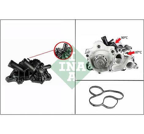 Pompa apa cu garnitura AUDI A3. SKODA FABIA III. VW GOLF VII. PASSAT B8 1.0-1.4H 05.14-03.24 - INA-538088910