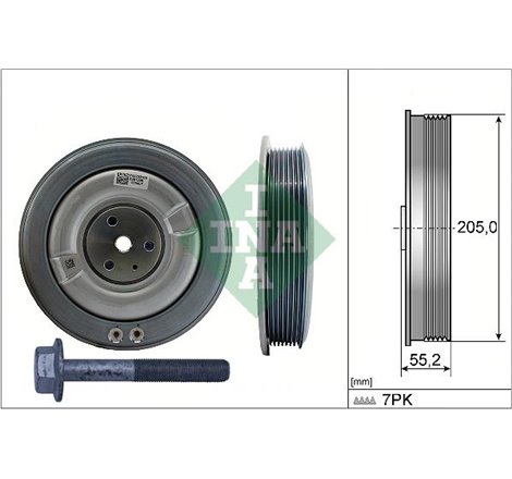 Fulie vibrochen VOLVO S60 III. S90 II. V60 II. V90 II. XC40. XC60 II. XC90 II 2.0DH-2.0H 04.19- - INA-544050620