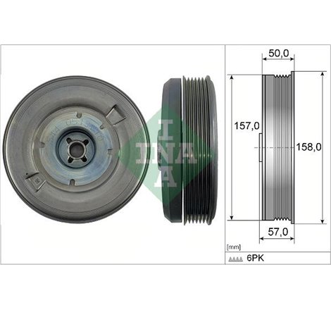 Fulie vibrochen number of ribs. 6 AUDI A4 B9. A5. Q5 2.0H 05.17- - INA-544051310