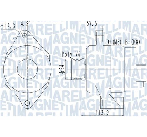 Alternator 14V. 120A ALFA ROMEO 159. BRERA. GIULIETTA. MITO. SPIDER. FIAT BRAVO II. CROMA. DOBLO. DOBLO CARGO. DUCATO. LINEA. PU
