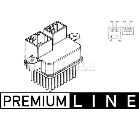 Element de reglare a suflantei de aer sufla controlul FORD FIESTA VII 1.0-1.5D 05.17- - MAHLE-ABR107000P