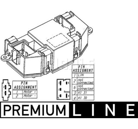 Element de reglare a suflantei de aer sufla controlul AUDI A4 ALLROAD B8. A4 B8. A5. Q5 1.8-4.2 06.07-05.17 - MAHLE-ABR56000P