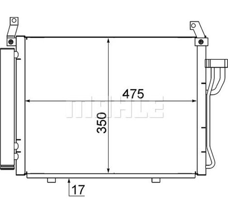 Condensator AC HYUNDAI I10 I 1.0-1.2LPG 12.07-05.18 - MAHLE-AC17000S