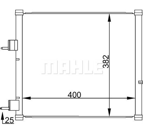 Condensator AC FORD KA. STREET KA 1.3-1.6 09.96-11.08 - MAHLE-AC184000S