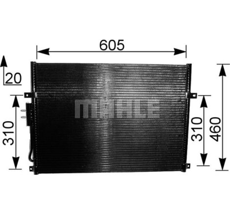Condensator AC JEEP CHEROKEE. GRAND CHEROKEE I. GRAND CHEROKEE II 2.5-5.2 10.84-09.05 - MAHLE-AC219000S
