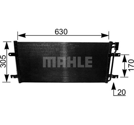 Condensator AC VW CALIFORNIA T4 CAMPER. TRANSPORTER T4 1.9D-2.8 07.90-06.03 - MAHLE-AC231000S