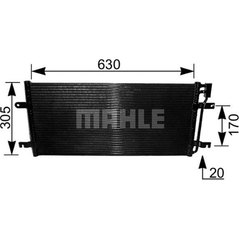Condensator AC VW CALIFORNIA T4 CAMPER. TRANSPORTER T4 1.9D-2.8 07.90-06.03 - MAHLE-AC231000S