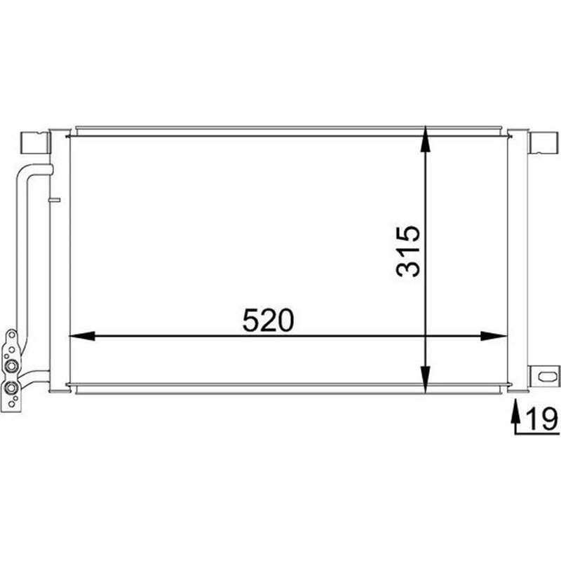 Condensator AC BMW 3 E46. X3 E83 2.0D-3.0D 02.98-12.11 - MAHLE-AC 235 001S