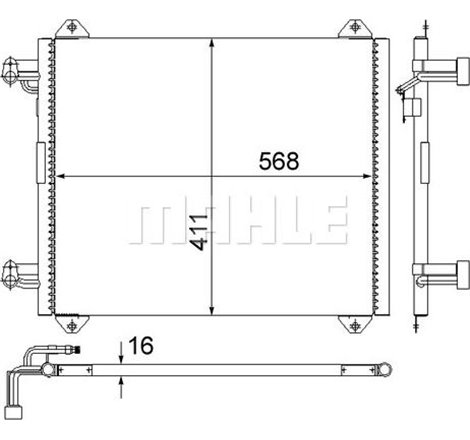 Condensator. climatizare - MAHLE-AC251000S - MAHLE-AC251000S