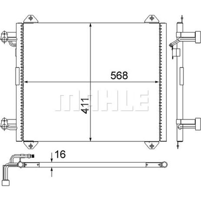 Condensator. climatizare - MAHLE-AC251000S - MAHLE-AC251000S