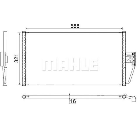 Condensator AC BMW 5 E39. 7 E38 2.0D-3.9D 08.98-05.04 - MAHLE-AC266000S