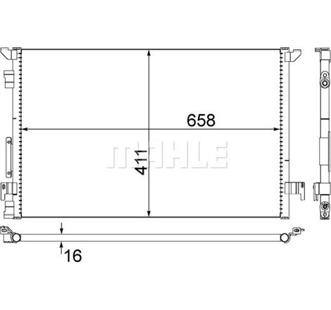 Condensator AC FIAT CROMA. OPEL SIGNUM. VECTRA C. VECTRA C GTS. SAAB 9-3 1.6-3.2 04.02-02.15 - MAHLE-AC294000S