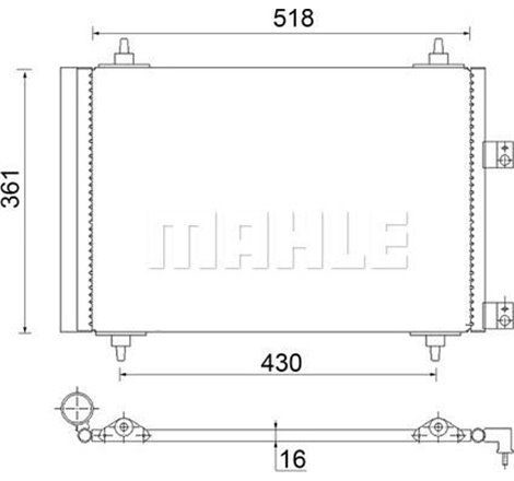 Condensator. climatizare - MAHLE-AC314000S - MAHLE-AC314000S
