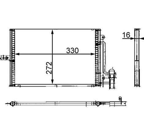 Condensator AC PORSCHE 911. 911 TARGA. BOXSTER 2.5-3.6 09.96-09.05 - MAHLE-AC317000S