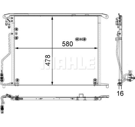 Condensator AC MERCEDES S C215. S W220. V220. SL R230 2.8-6.3 10.98-01.12 - MAHLE-AC334000S