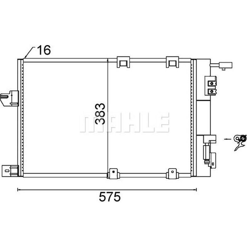 Condensator AC OPEL ASTRA F. ASTRA F CLASSIC. ASTRA G. ASTRA G CLASSIC. ASTRA G-KOMBI. ZAFIRA A 1.2-2.2 01.96-12.09 - MAHLE-AC33