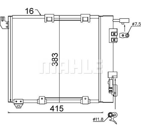 Condensator AC OPEL ASTRA G. ASTRA G CLASSIC. ASTRA G-KOMBI. ZAFIRA A 1.7D-2.2D 02.98-12.09 - MAHLE-AC349000S