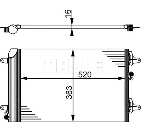 Condensator AC FORD GALAXY I. GALAXY MK I. SEAT ALHAMBRA. VW SHARAN 1.8-2.8 03.95-03.10 - MAHLE-AC 358 000S