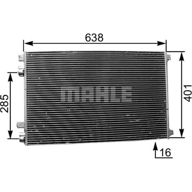 Condensator AC RENAULT GRAND SCENIC II. MEGANE II. MEGANE II-KOMBI. SCENIC II 1.4-2.0D 09.02- - MAHLE-AC360001S