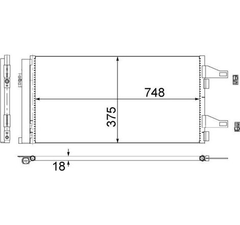 Condensator AC CITROEN JUMPER II. FIAT DUCATO. OPEL MOVANO C. PEUGEOT BOXER 2.0D-3.0D 04.06- - MAHLE-AC363000S