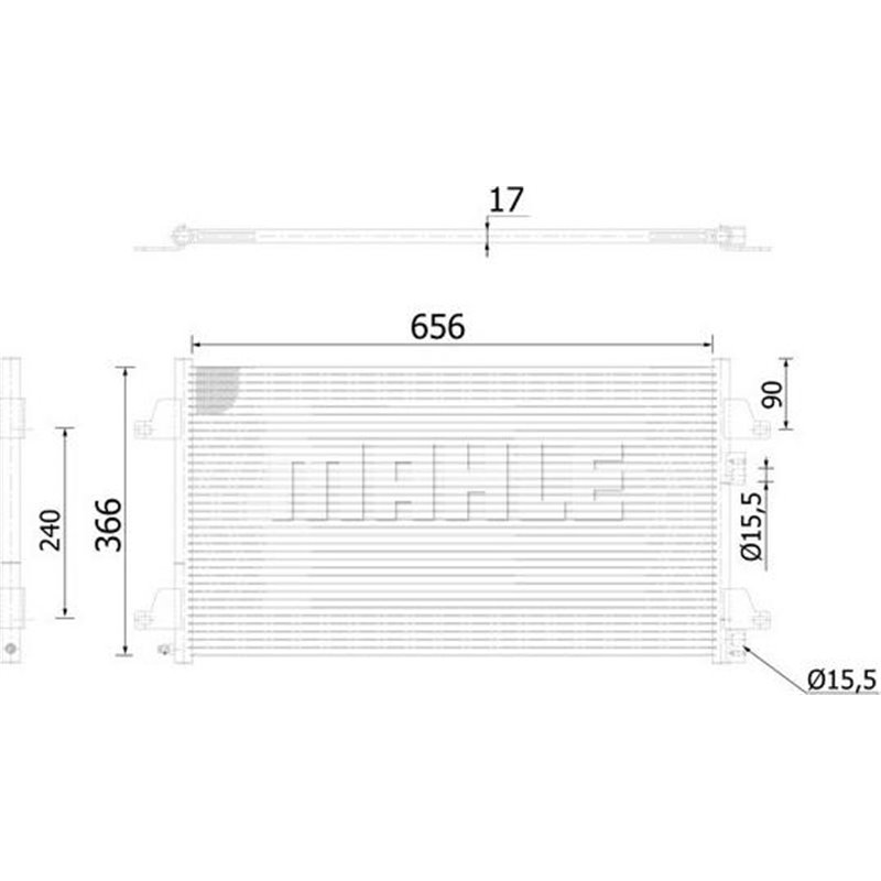 Condensator. climatizare - MAHLE-AC366000S - MAHLE-AC366000S