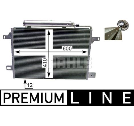 Condensator AC MERCEDES A W169. B SPORTS TOURER W245 1.5-Electric 09.04-06.12 - MAHLE-AC369000P