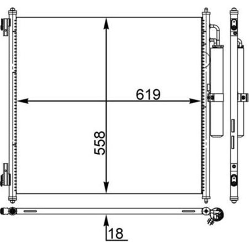 Condensator AC LAND ROVER DEFENDER. DISCOVERY V. RANGE ROVER IV. RANGE ROVER SPORT II 2.0-5.0 08.12- - MAHLE-AC 37 000S