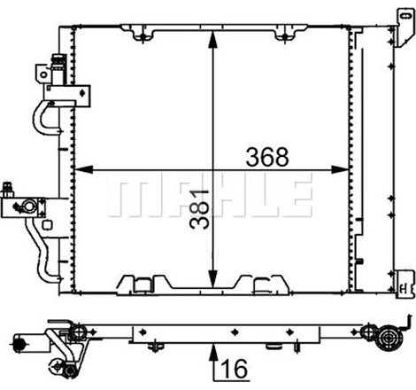 Condensator AC OPEL ASTRA H. ASTRA H CLASSIC. ASTRA H GTC. ASTRA H-KOMBI. ZAFIRA B. ZAFIRA B-MINIVAN 1.3D-1.7D-1.9D 03.04- - MAH