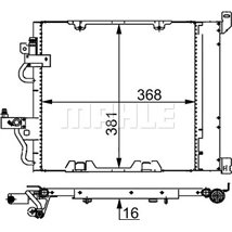 Condensator AC OPEL ASTRA H. ASTRA H CLASSIC. ASTRA H GTC. ASTRA H-KOMBI. ZAFIRA B. ZAFIRA B-MINIVAN 1.3D-1.7D-1.9D 03.04- - MAH