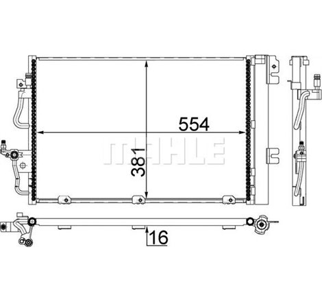 Condensator AC OPEL ASTRA G. ASTRA H. ASTRA H CLASSIC. ASTRA H GTC. ASTRA H-KOMBI. ZAFIRA B. ZAFIRA B-MINIVAN 1.4-1.8LPG 02.98- 