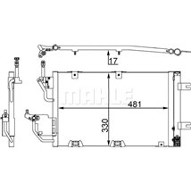 Condensator AC OPEL ASTRA H. ASTRA H CLASSIC. ASTRA H GTC. ASTRA H-KOMBI. ZAFIRA B. ZAFIRA B-MINIVAN 1.3D-2.0 04.04- - MAHLE-AC 