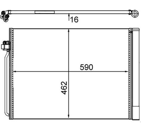 Condensator AC BMW X5 E70. X5 F15. F85. X6 E71. E72. X6 F16. F86 2.0-4.8 10.06-07.19 - MAHLE-AC405000S