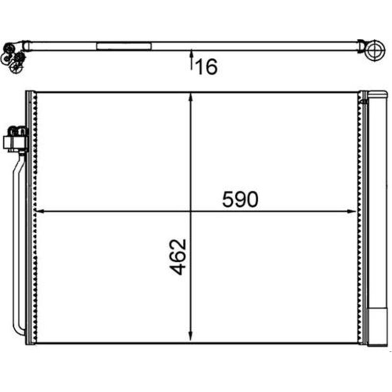 Condensator AC BMW X5 E70. X5 F15. F85. X6 E71. E72. X6 F16. F86 2.0-4.8 10.06-07.19 - MAHLE-AC405000S