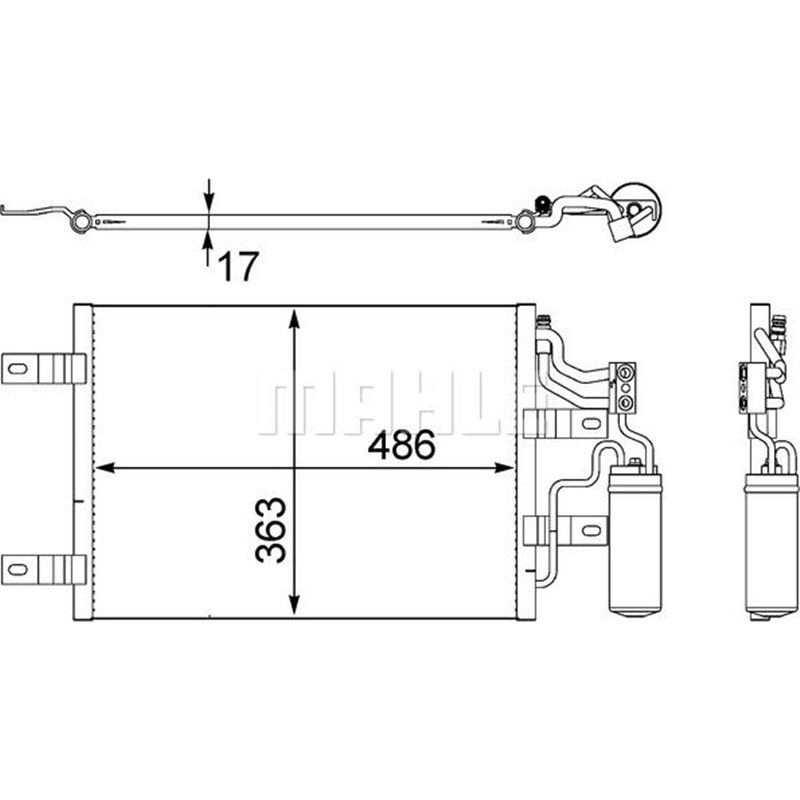 Condensator. climatizare - MAHLE-AC409000S - MAHLE-AC409000S