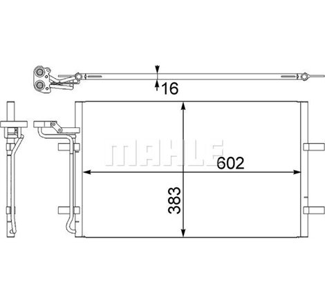 Condensator AC VOLVO C30. C70 II. S40 II. V50 1.6-2.0D 12.03-12.12 - MAHLE-AC410001S