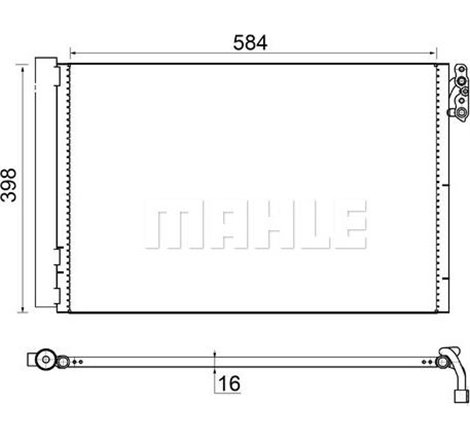 Condensator AC BMW 1 E81. 1 E82. 1 E87. 1 E88. 3 E90. 3 E91. 3 E92. 3 E93. X1 E84. Z4 E89. NISSAN GT-R 1.6-4.4 06.04-08.16 - MAH